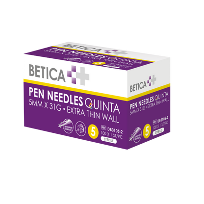 Betica Quinta Pennaalden 5 mm x 31 G steriel (100 stuks)