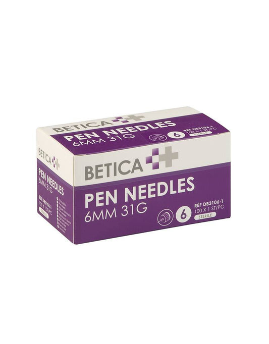 Betica Quinta Pennaalden 6 mm x 31 G steriel (100 stuks)